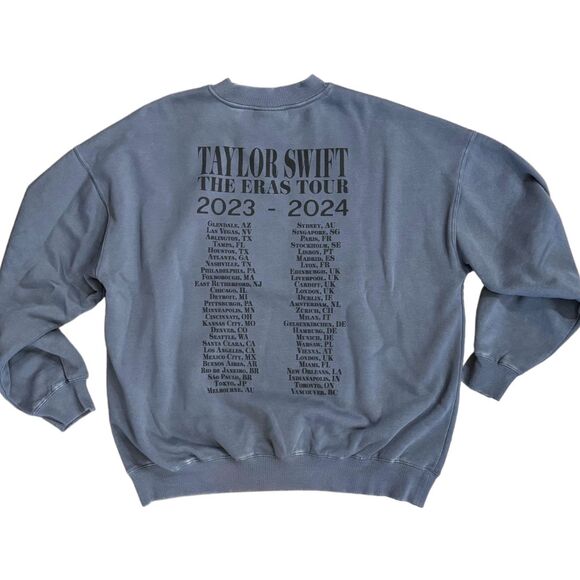 Taylor Swift Tops - AUTHENTIC The Eras Tour 2024 Blue Crewneck *Flaw* Sweatshirt Taylor Swift Large
